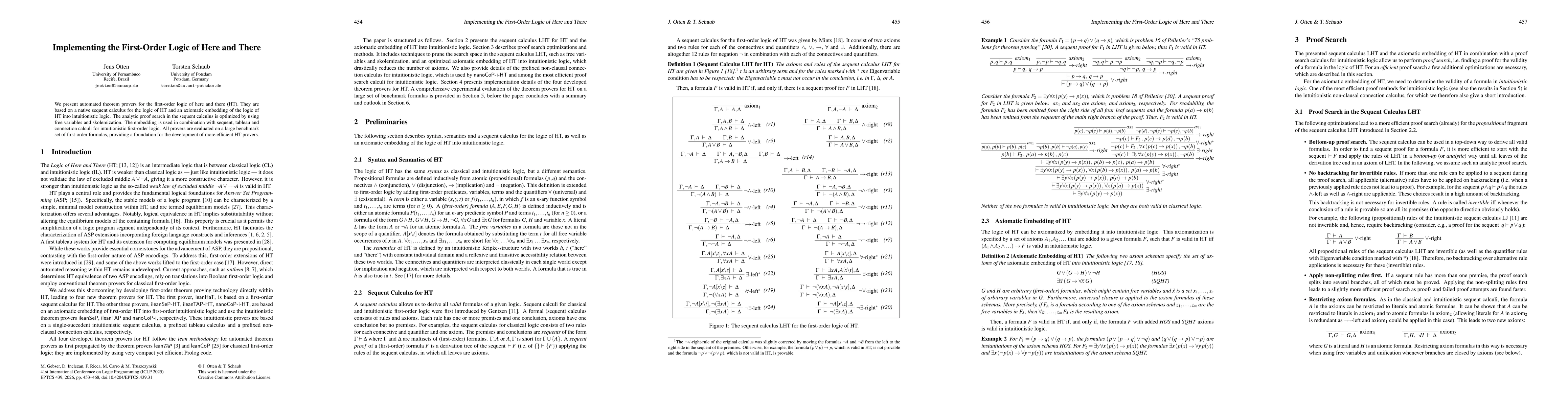 Thumbnail for Implementing the First-Order Logic of Here and There