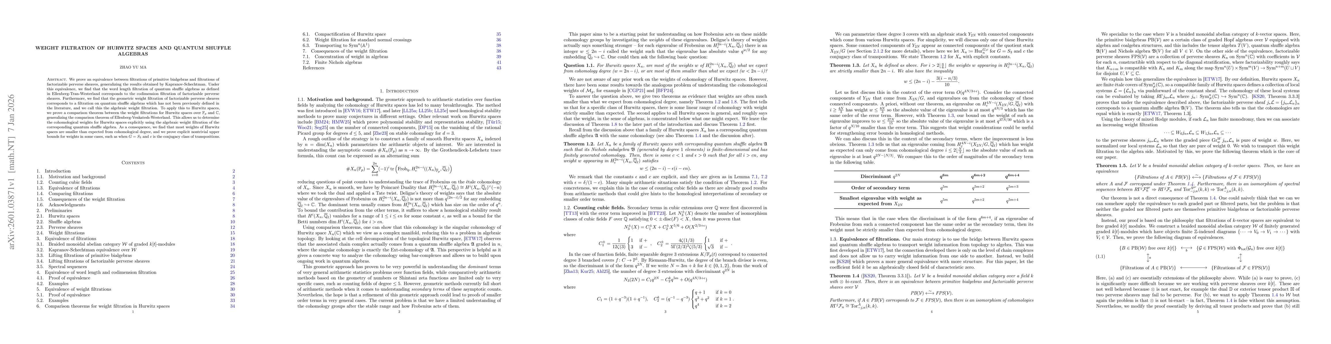 Thumbnail for Weight filtration of Hurwitz spaces and quantum shuffle algebras