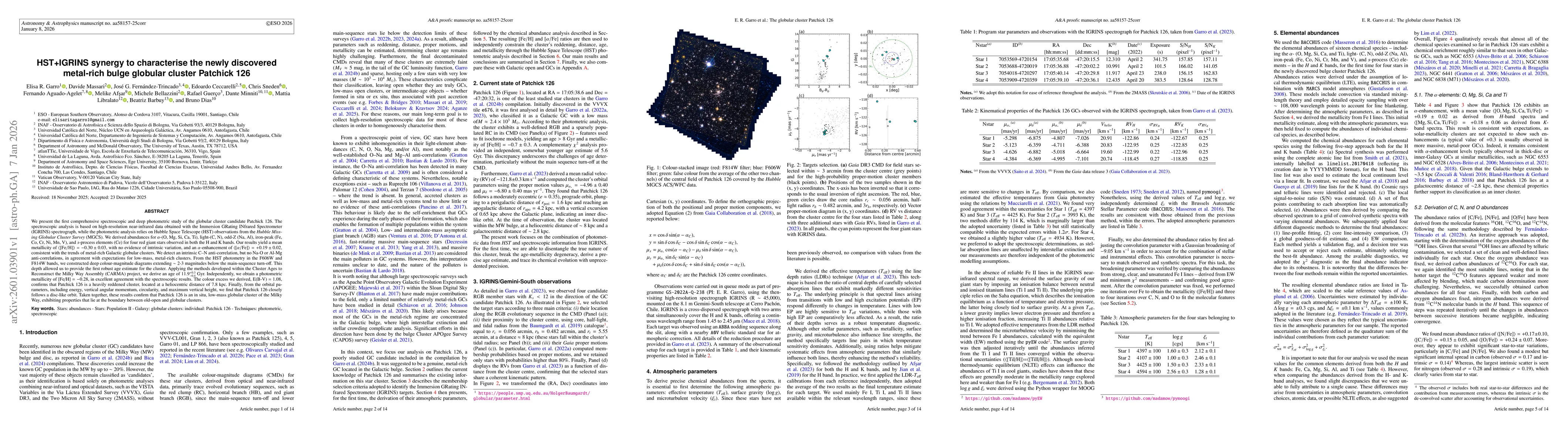 Thumbnail for HST+IGRINS synergy to characterise the newly discovered metal-rich bulge globular cluster Patchick 126