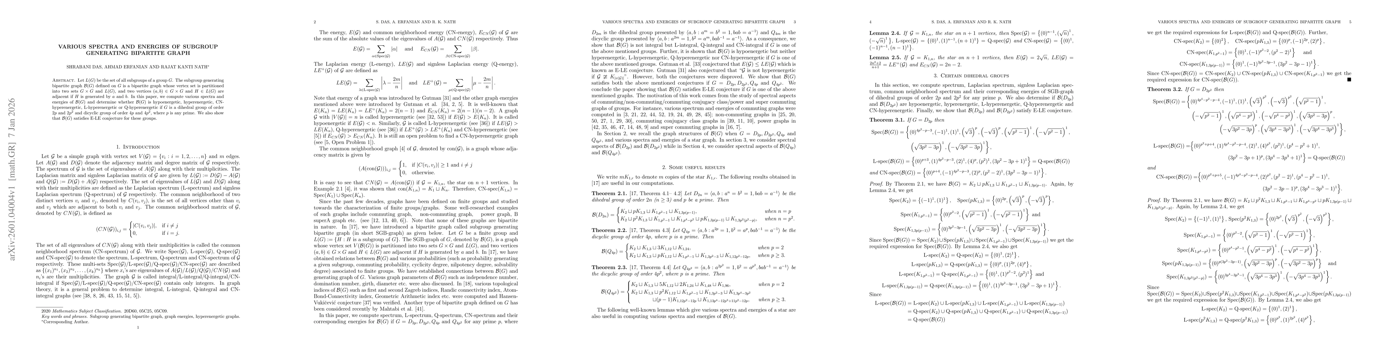 Thumbnail for Various spectra and energies of subgroup generating bipartite graph