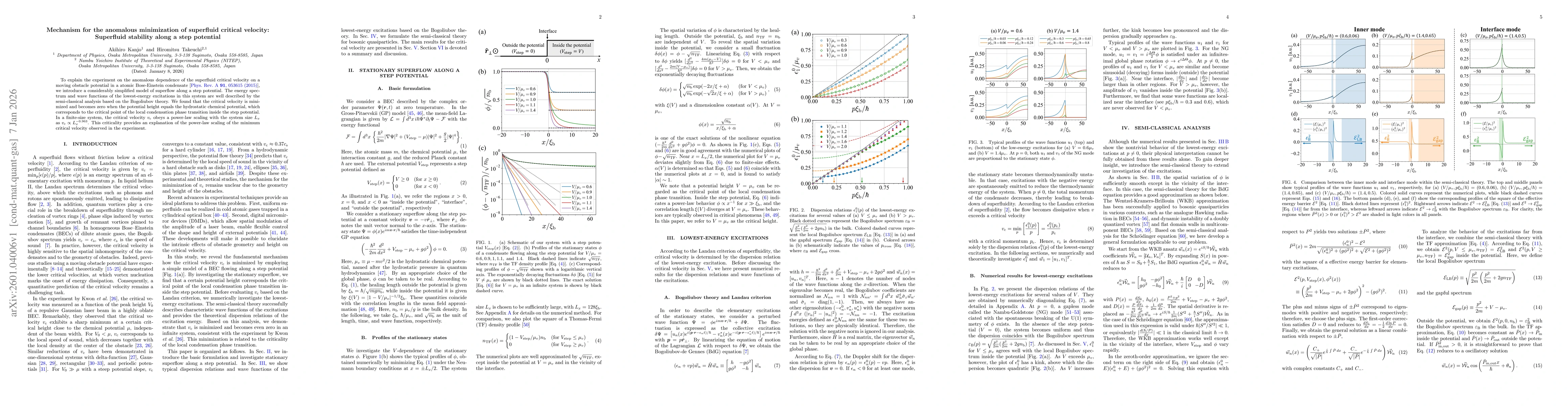 Thumbnail for Mechanism for the anomalous minimization of superfluid critical velocity: Superfluid stability along a step potential