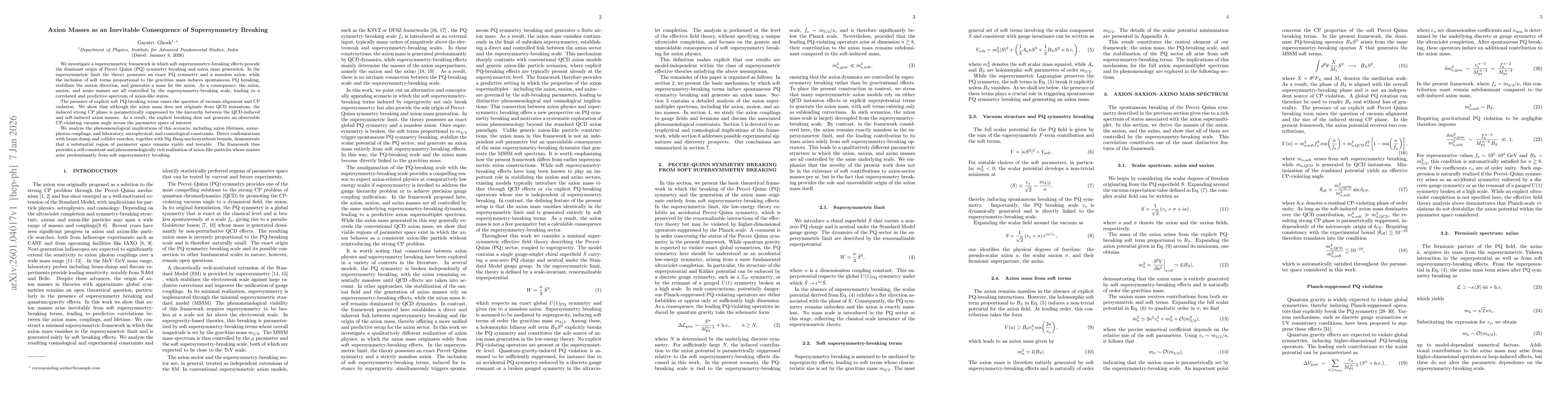 Thumbnail for Axion Masses as an Inevitable Consequence of Supersymmetry Breaking