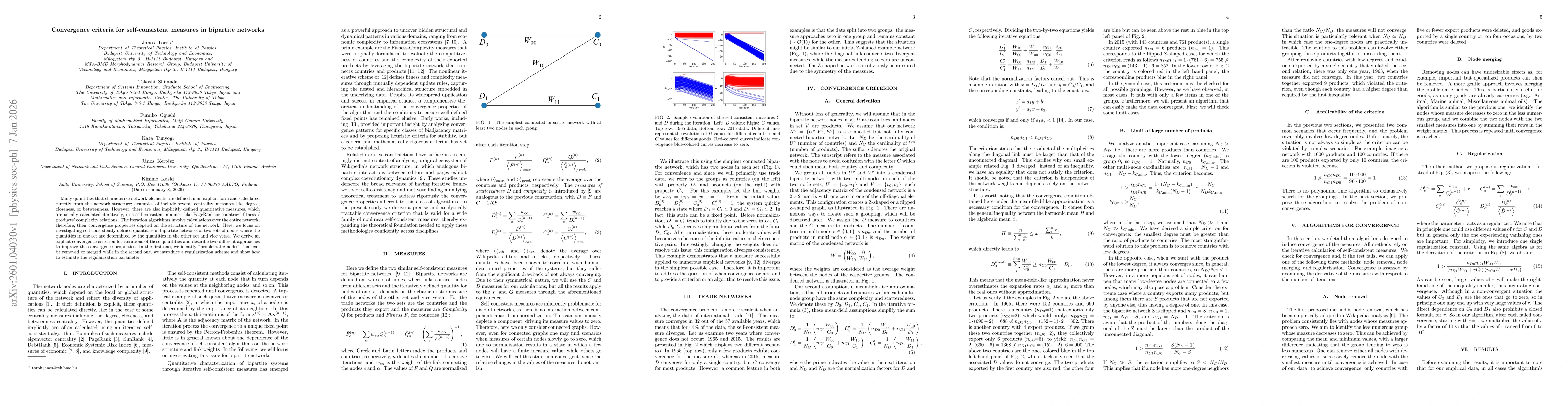 Thumbnail for Convergence criteria for self-consistent measures in bipartite networks