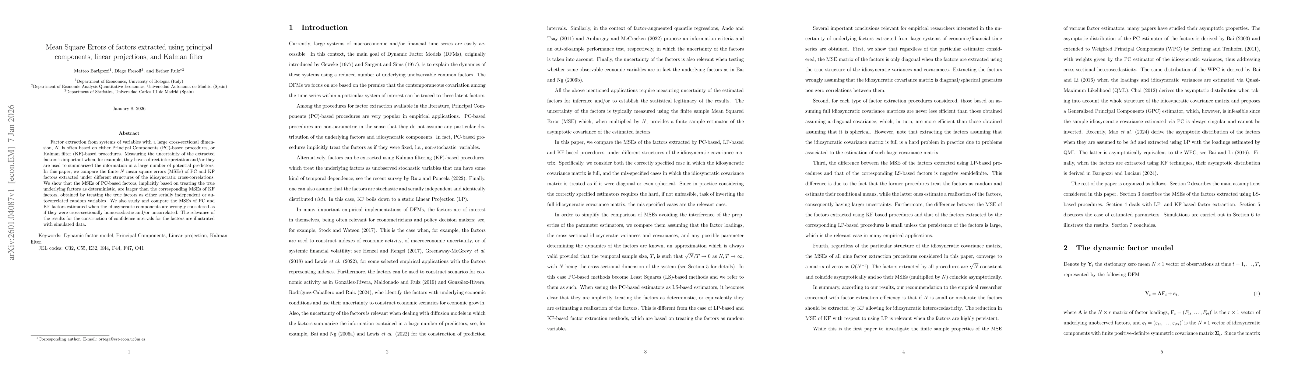 Thumbnail for Mean Square Errors of factors extracted using principal components, linear projections, and Kalman filter