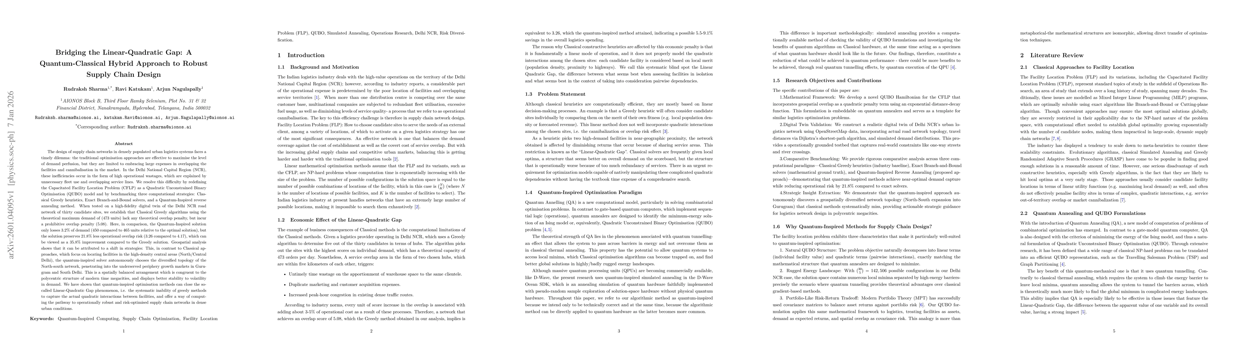Thumbnail for Bridging the Linear-Quadratic Gap: A Quantum-Classical Hybrid Approach to Robust Supply Chain Design