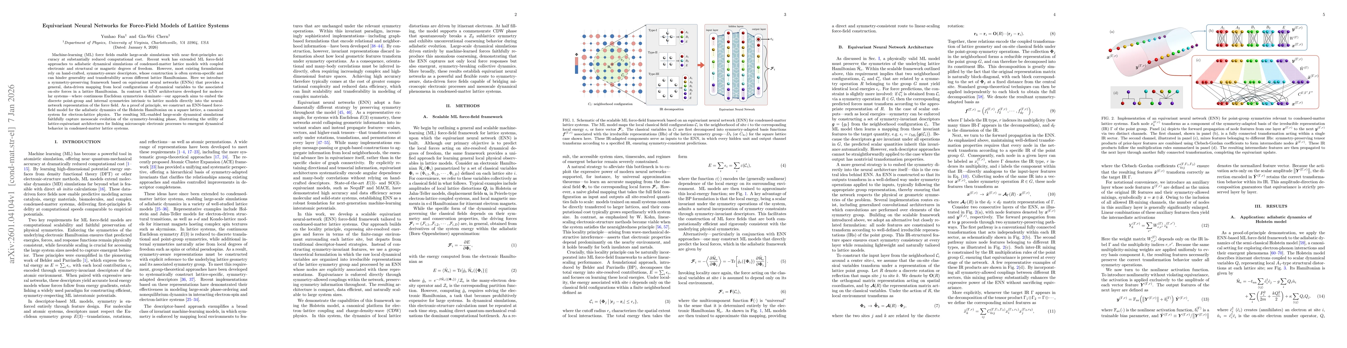 Thumbnail for Equivariant Neural Networks for Force-Field Models of Lattice Systems