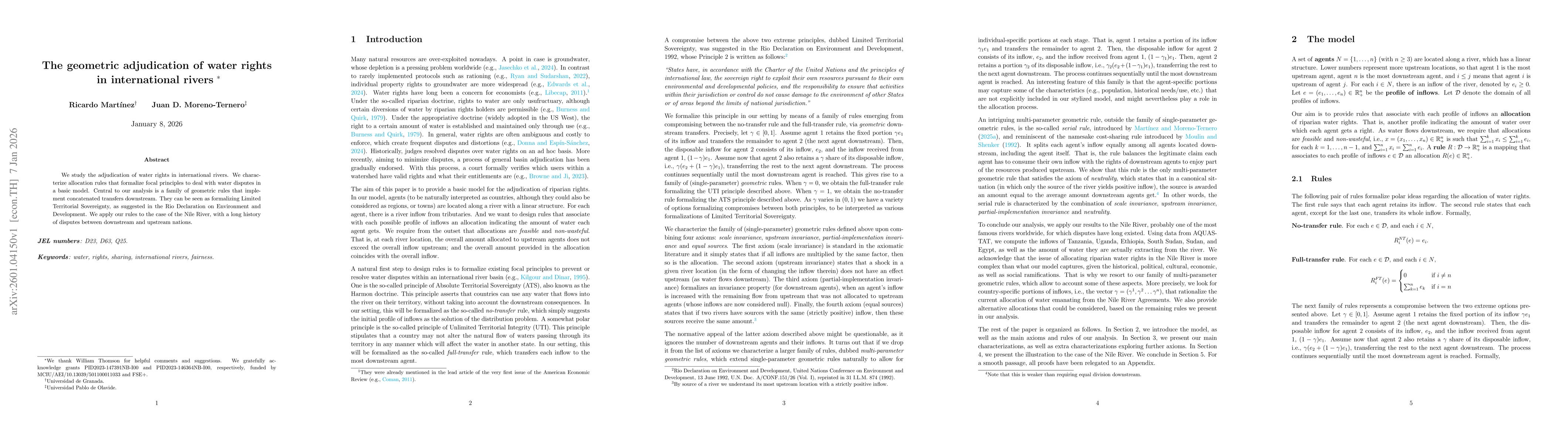 Thumbnail for The geometric adjudication of water rights in international rivers