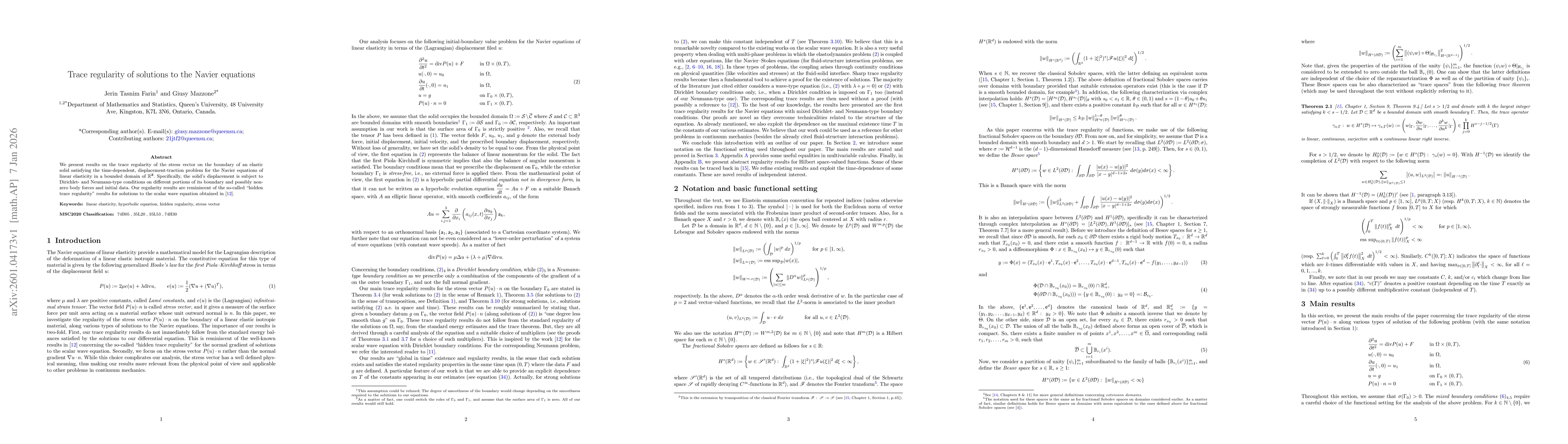 Thumbnail for Trace regularity of solutions to the Navier equations