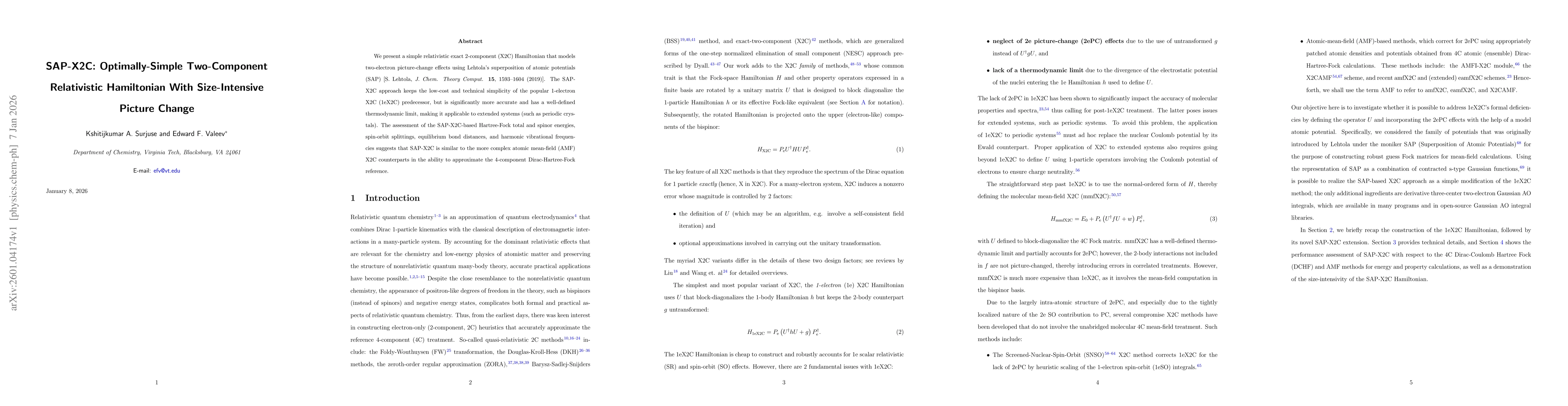 Thumbnail for SAP-X2C: Optimally-Simple Two-Component Relativistic Hamiltonian With Size-Intensive Picture Change