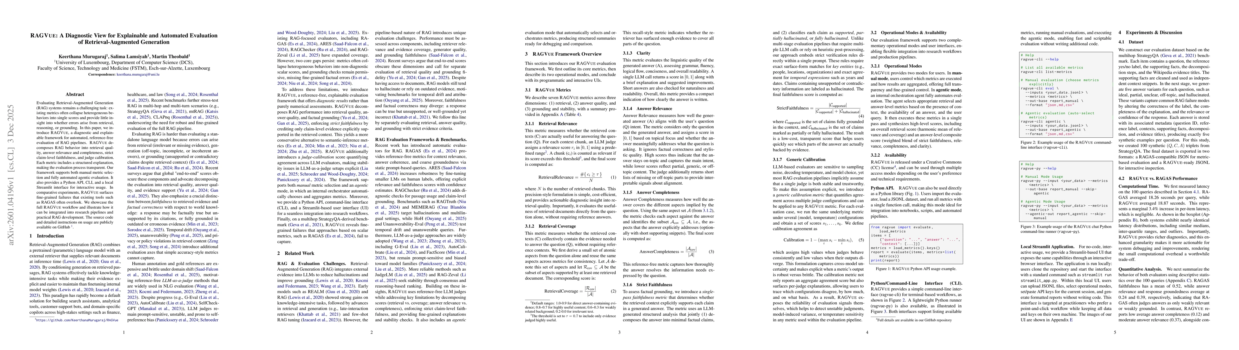 Thumbnail for RAGVUE: A Diagnostic View for Explainable and Automated Evaluation of Retrieval-Augmented Generation