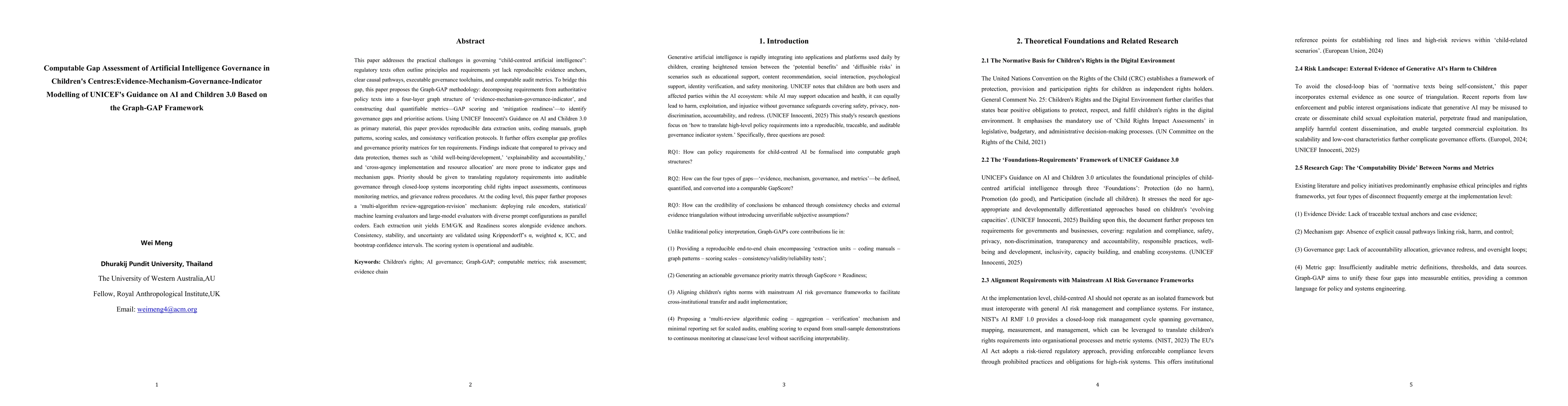 Thumbnail for Computable Gap Assessment of Artificial Intelligence Governance in Children's Centres:Evidence-Mechanism-Governance-Indicator Modelling of UNICEF's Guidance on AI and Children 3.0 Based on the Graph-GAP Framework