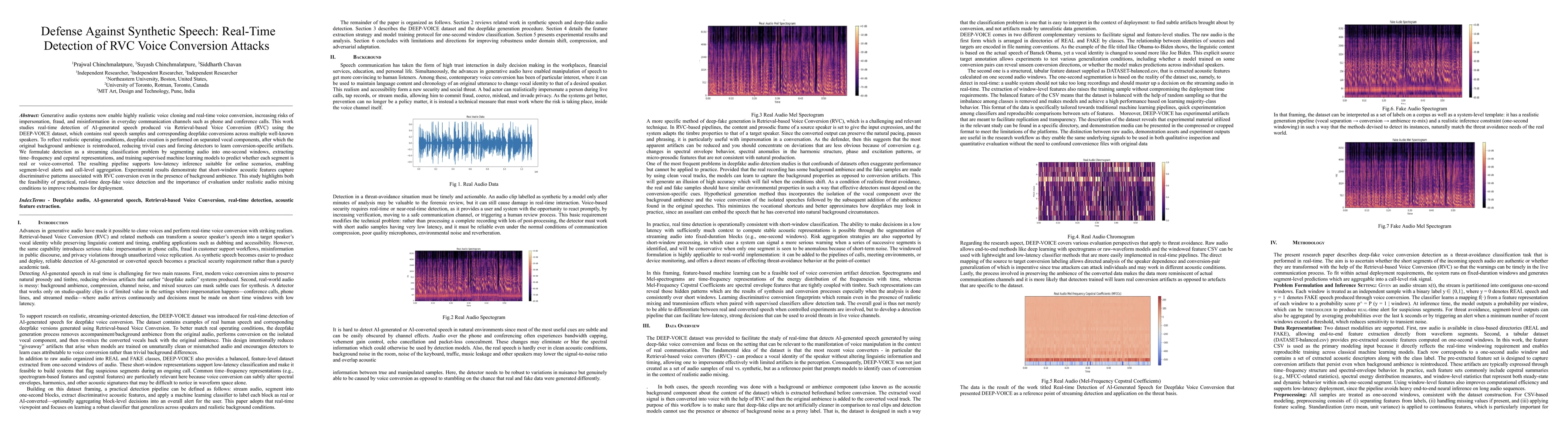 Thumbnail for Defense Against Synthetic Speech: Real-Time Detection of RVC Voice Conversion Attacks