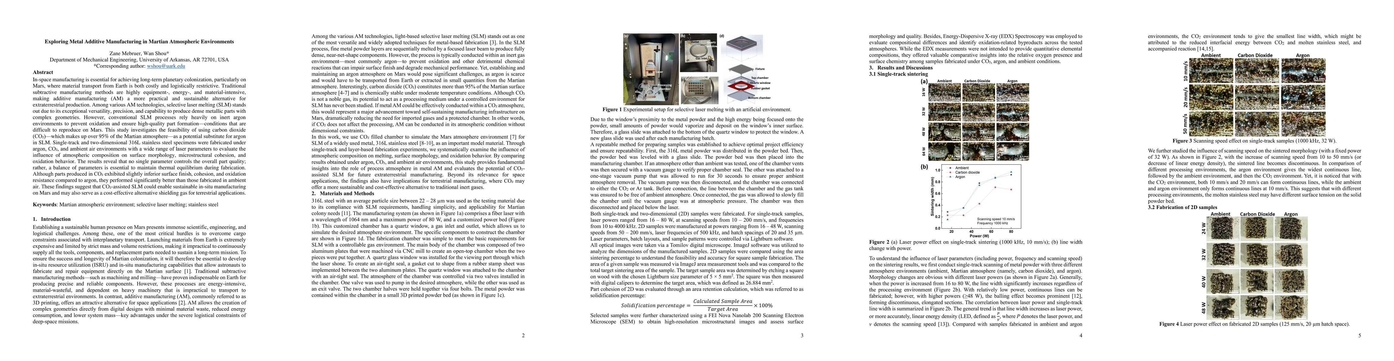 Thumbnail for Exploring Metal Additive Manufacturing in Martian Atmospheric Environments