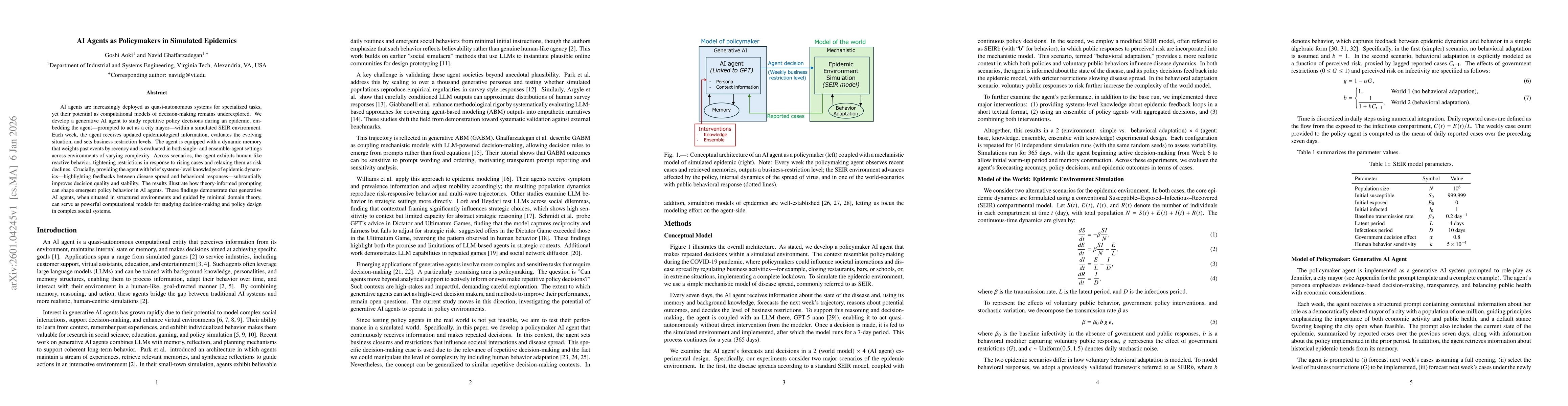 Thumbnail for AI Agents as Policymakers in Simulated Epidemics