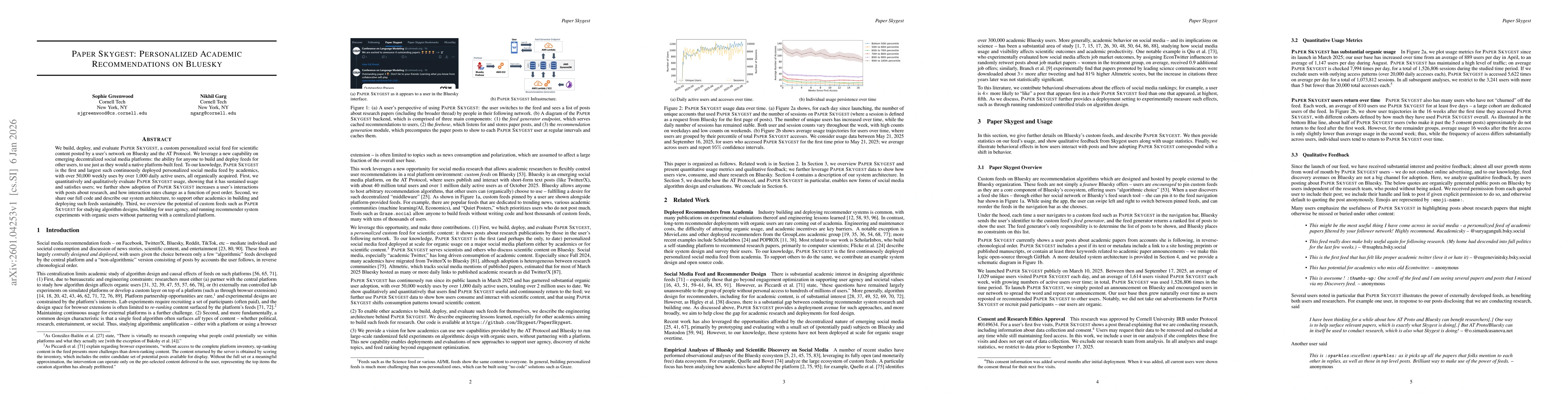 Thumbnail for Paper Skygest: Personalized Academic Recommendations on Bluesky