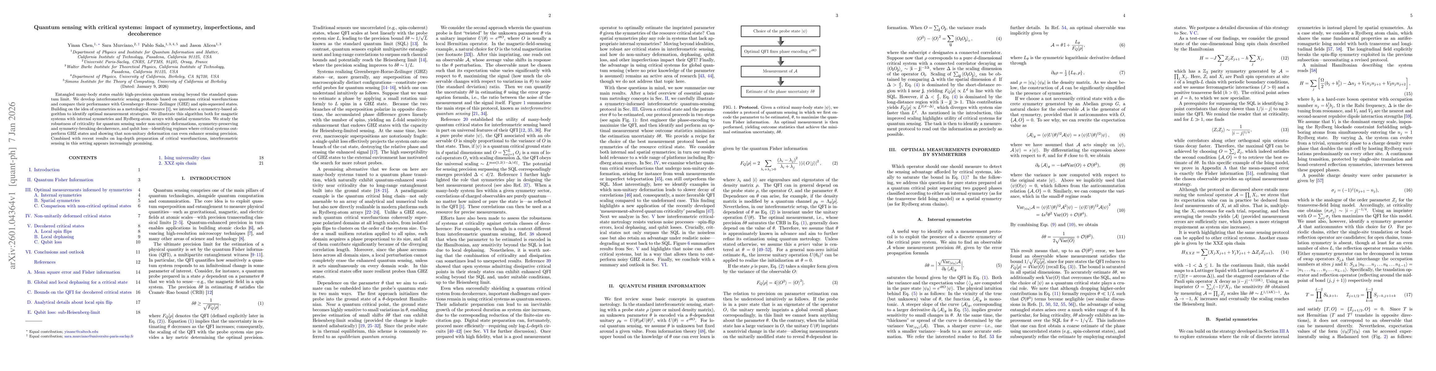 Thumbnail for Quantum sensing with critical systems: impact of symmetry, imperfections, and decoherence