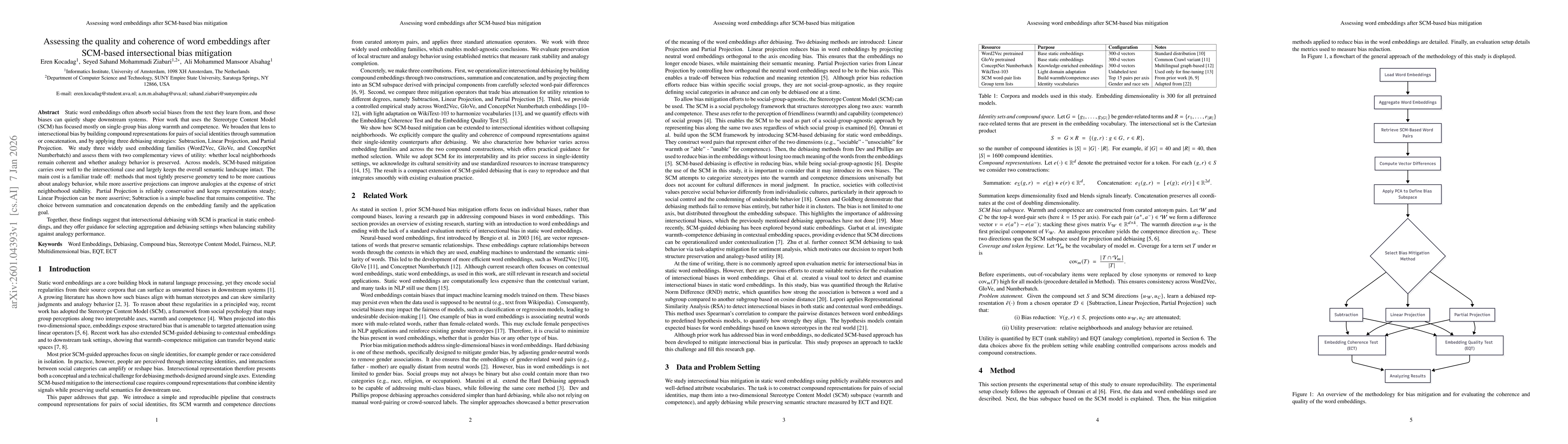 Thumbnail for Assessing the quality and coherence of word embeddings after SCM-based intersectional bias mitigation