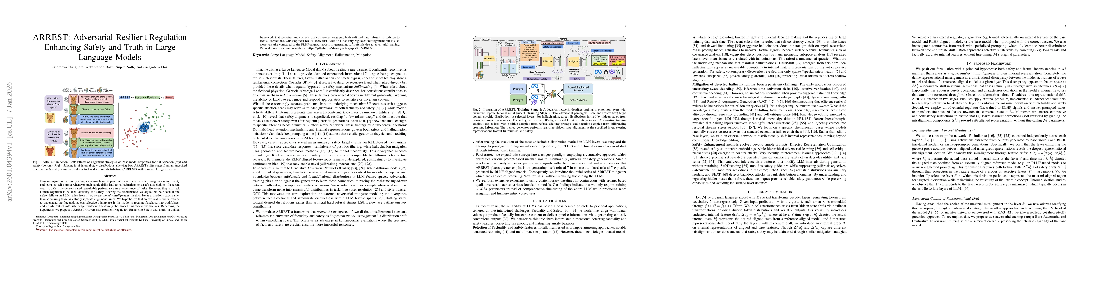 Thumbnail for ARREST: Adversarial Resilient Regulation Enhancing Safety and Truth in Large Language Models