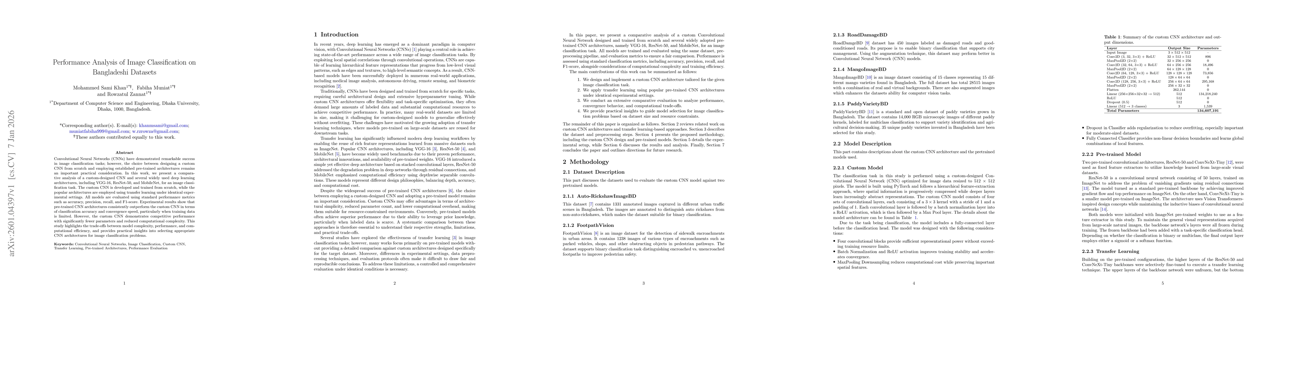 Thumbnail for Performance Analysis of Image Classification on Bangladeshi Datasets