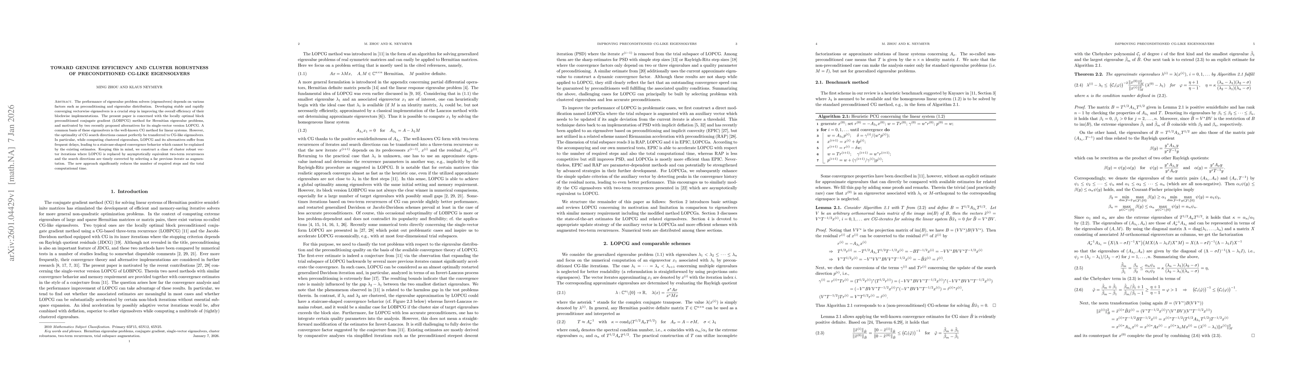 Thumbnail for Toward genuine efficiency and cluster robustness of preconditioned CG-like eigensolvers