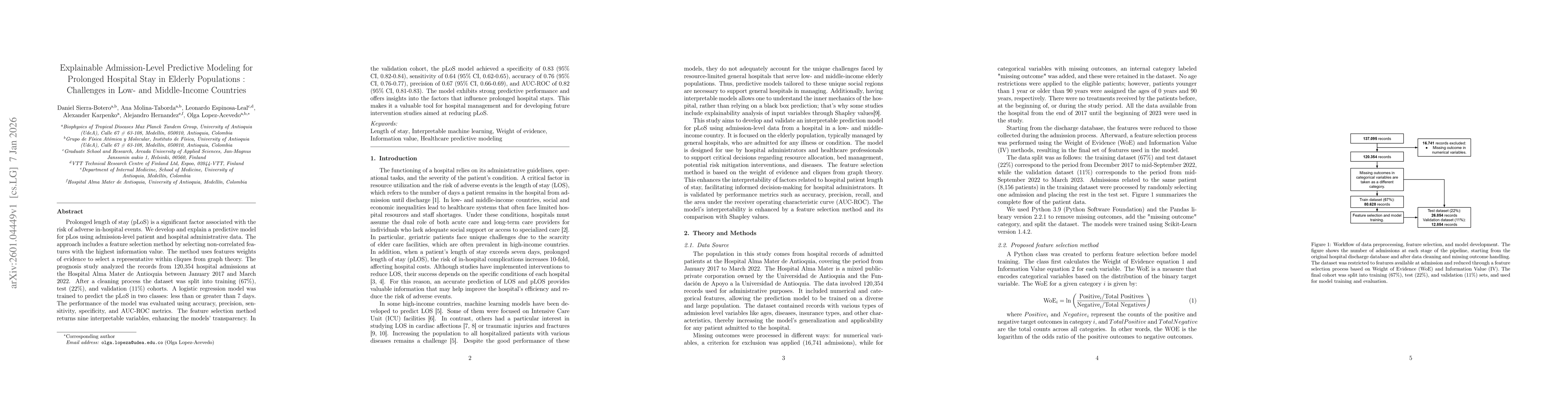 Thumbnail for Explainable Admission-Level Predictive Modeling for Prolonged Hospital Stay in Elderly Populations: Challenges in Low- and Middle-Income Countries