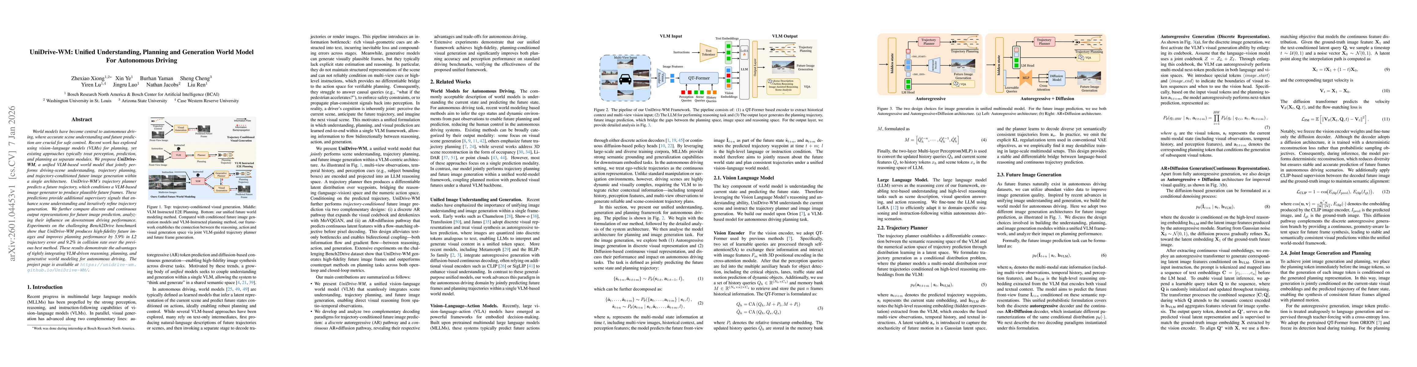 Thumbnail for UniDrive-WM: Unified Understanding, Planning and Generation World Model For Autonomous Driving