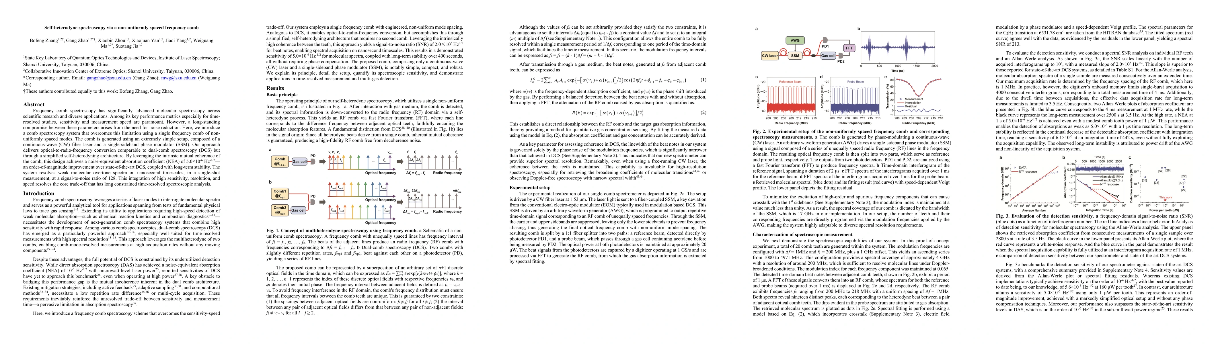 Thumbnail for Self-heterodyne spectroscopy via a non-uniformly spaced frequency comb