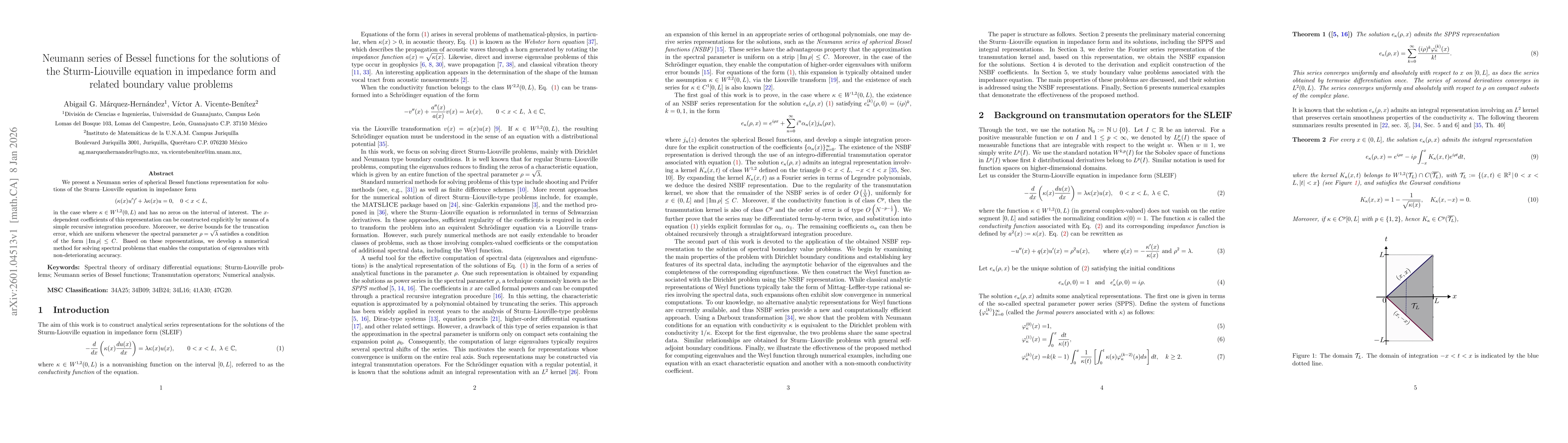 Thumbnail for Neumann series of Bessel functions for the solutions of the Sturm-Liouville equation in impedance form and related boundary value problems