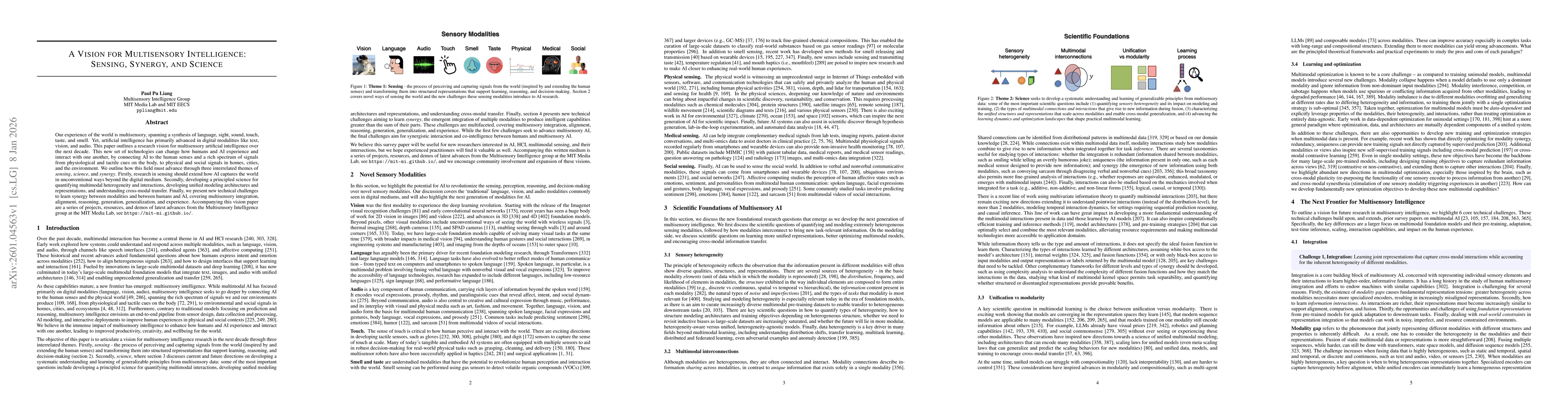 Thumbnail for A Vision for Multisensory Intelligence: Sensing, Synergy, and Science