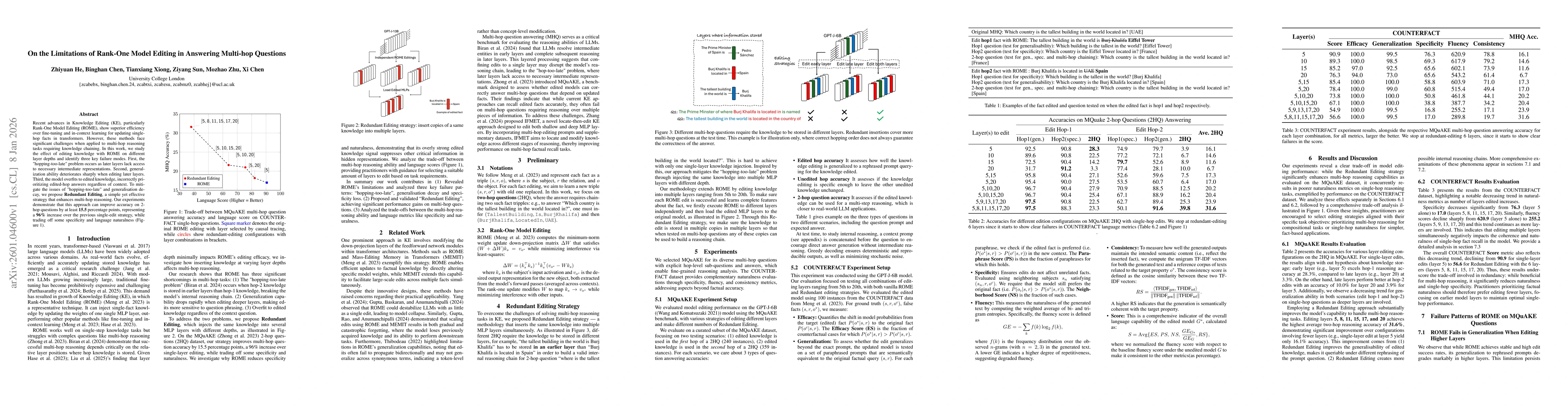 Thumbnail for On the Limitations of Rank-One Model Editing in Answering Multi-hop Questions