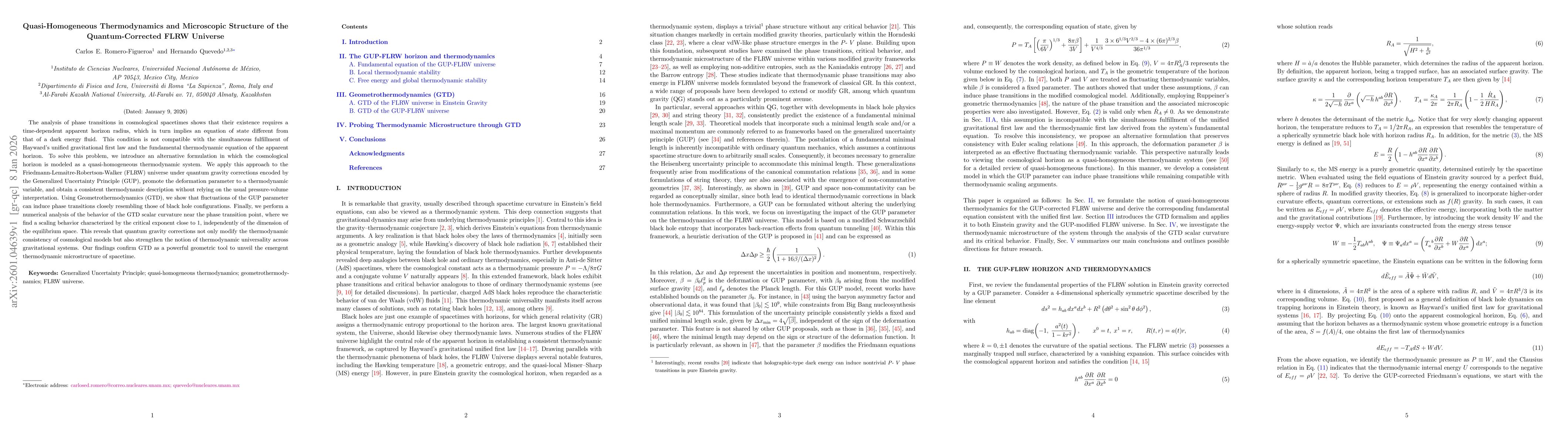 Thumbnail for Quasi-Homogeneous Thermodynamics and Microscopic Structure of the Quantum-Corrected FLRW Universe