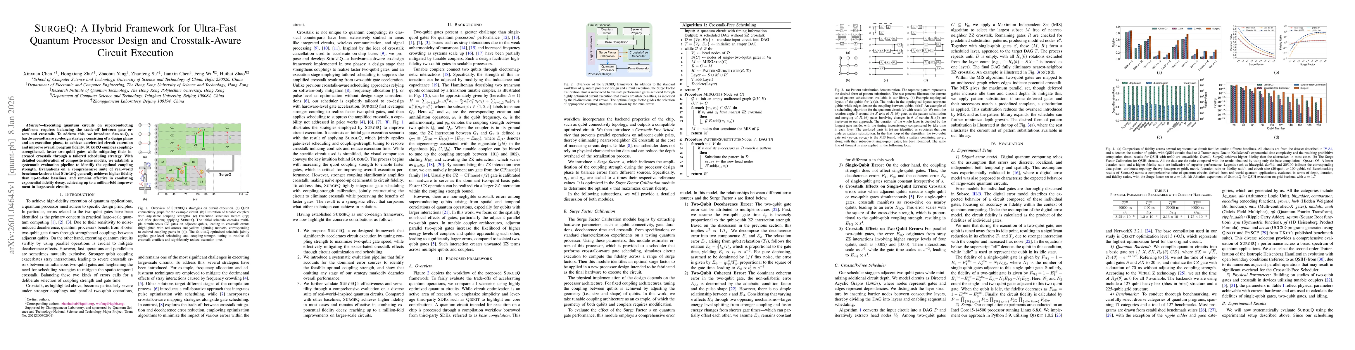Thumbnail for SurgeQ: A Hybrid Framework for Ultra-Fast Quantum Processor Design and Crosstalk-Aware Circuit Execution