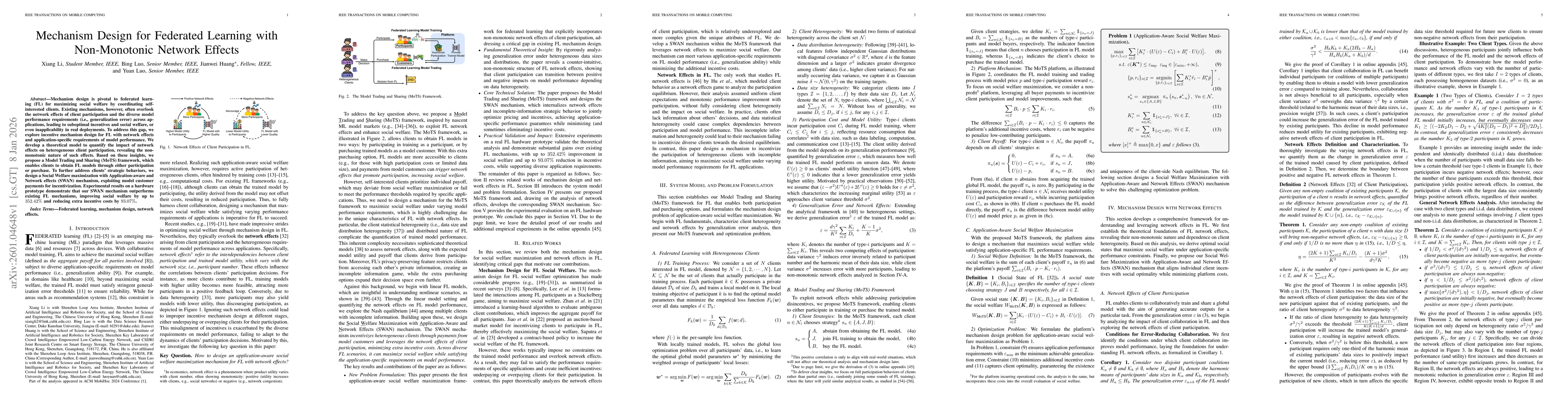 Thumbnail for Mechanism Design for Federated Learning with Non-Monotonic Network Effects