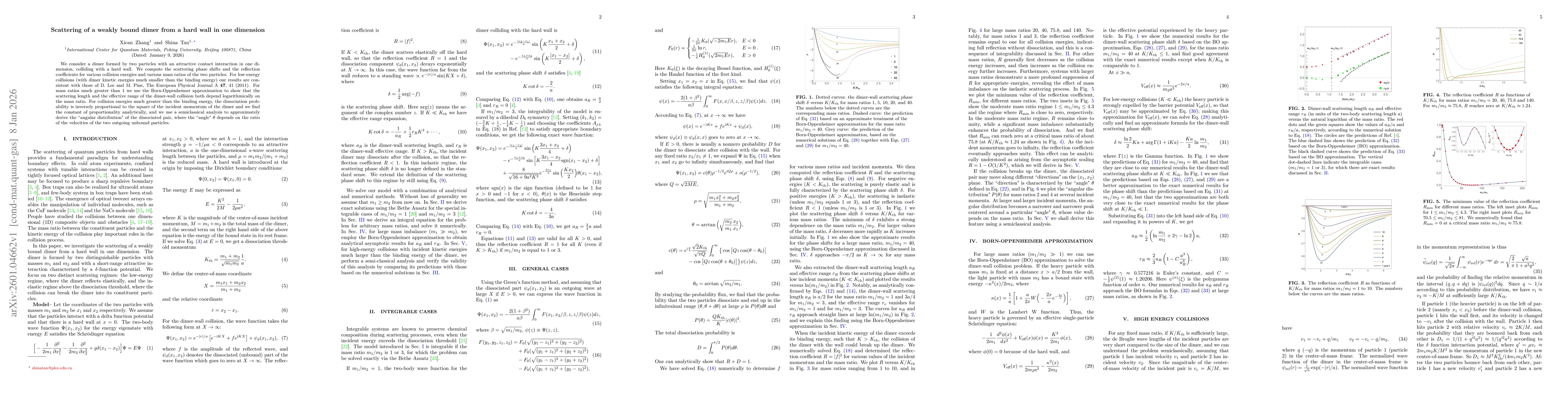 Thumbnail for Scattering of a weakly bound dimer from a hard wall in one dimension