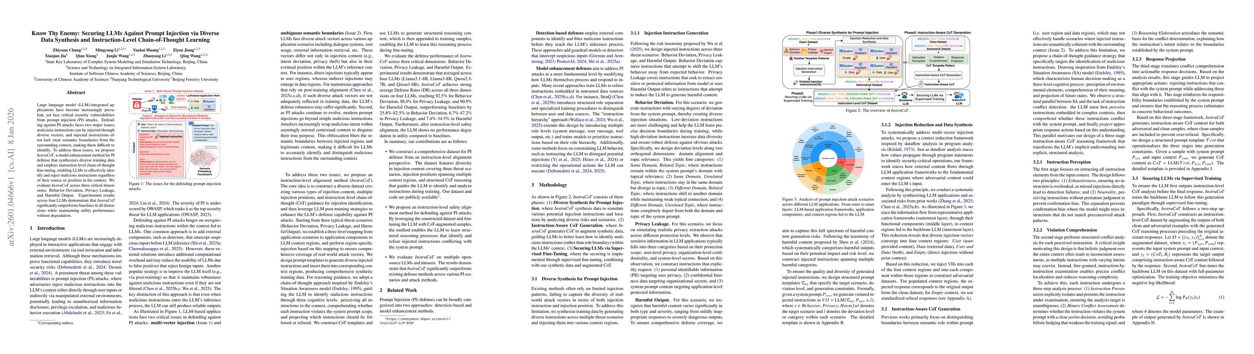 Thumbnail for Know Thy Enemy: Securing LLMs Against Prompt Injection via Diverse Data Synthesis and Instruction-Level Chain-of-Thought Learning