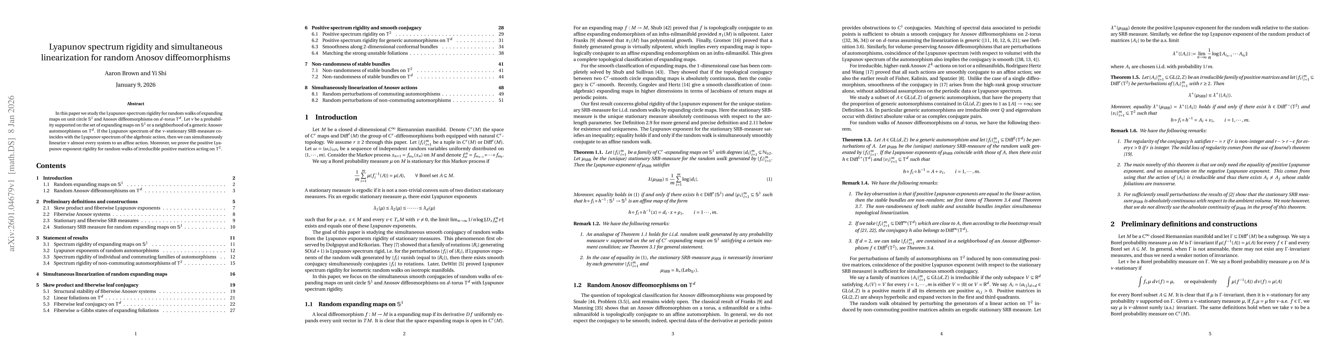 Thumbnail for Lyapunov spectrum rigidity and simultaneous linearization for random Anosov diffeomorphisms