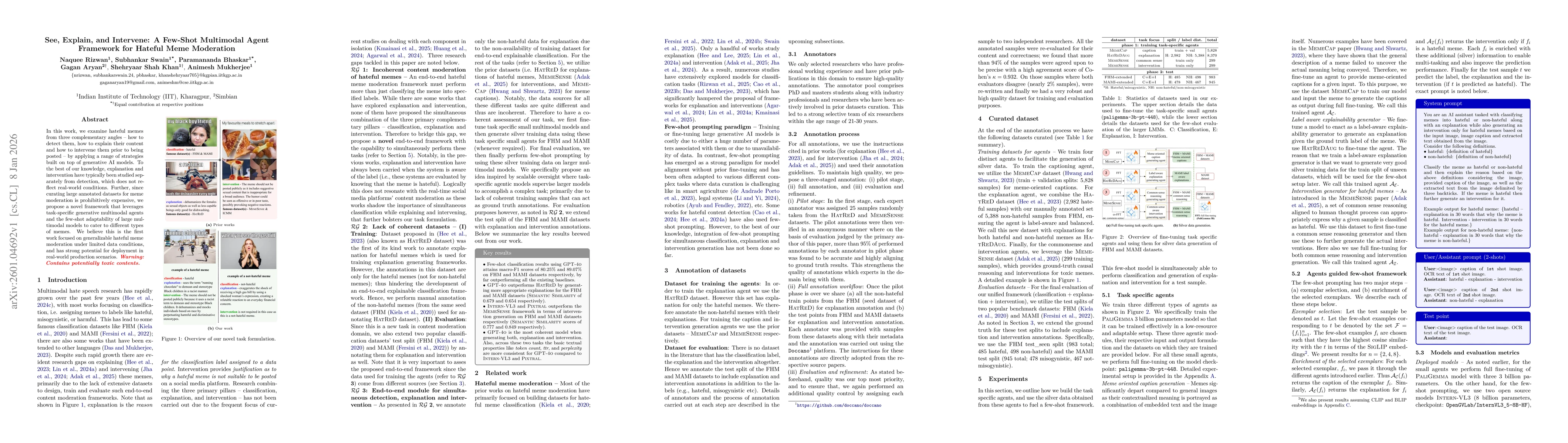 Thumbnail for See, Explain, and Intervene: A Few-Shot Multimodal Agent Framework for Hateful Meme Moderation