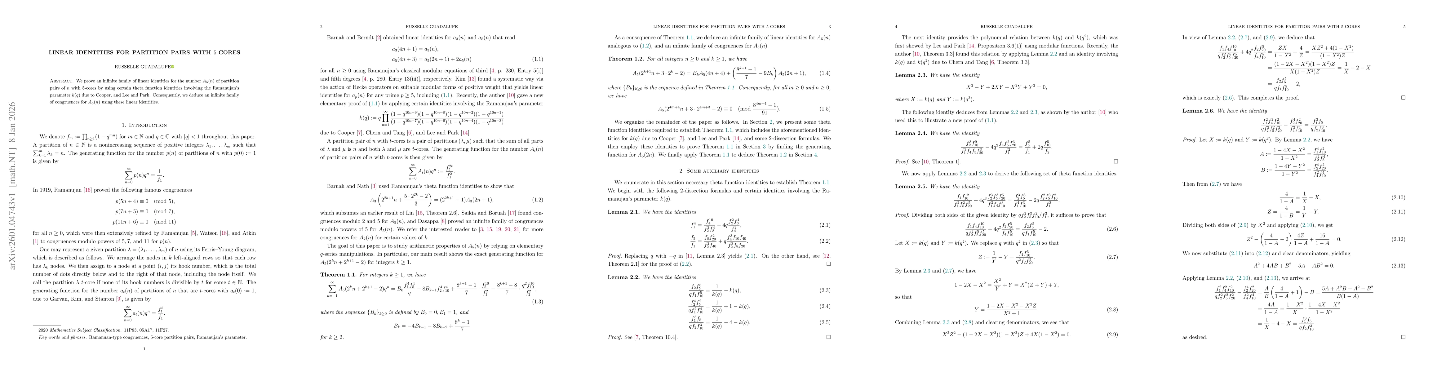 Thumbnail for Linear identities for partition pairs with $5$-cores