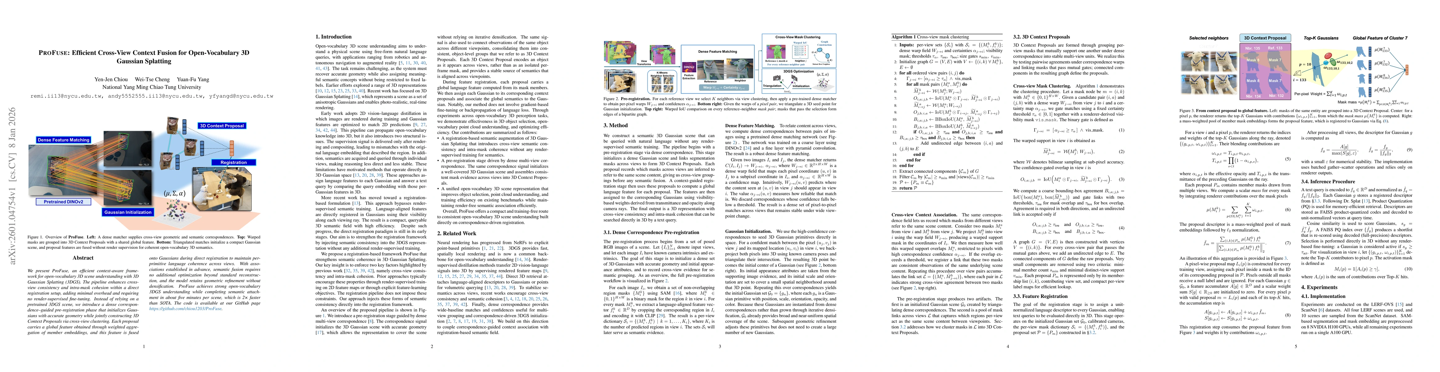Thumbnail for ProFuse: Efficient Cross-View Context Fusion for Open-Vocabulary 3D Gaussian Splatting