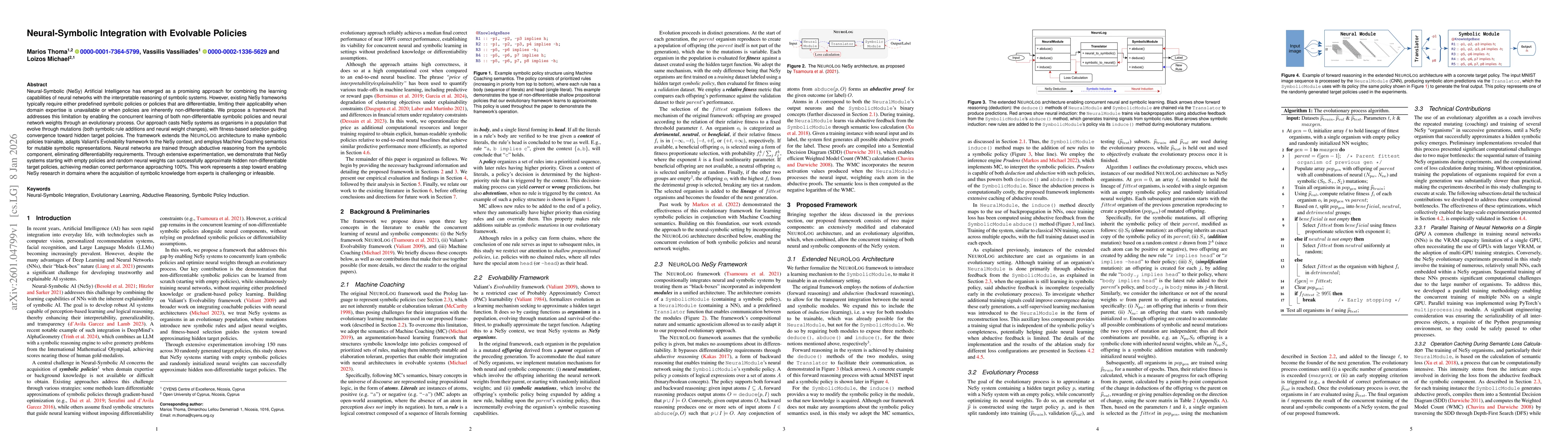 Thumbnail for Neural-Symbolic Integration with Evolvable Policies