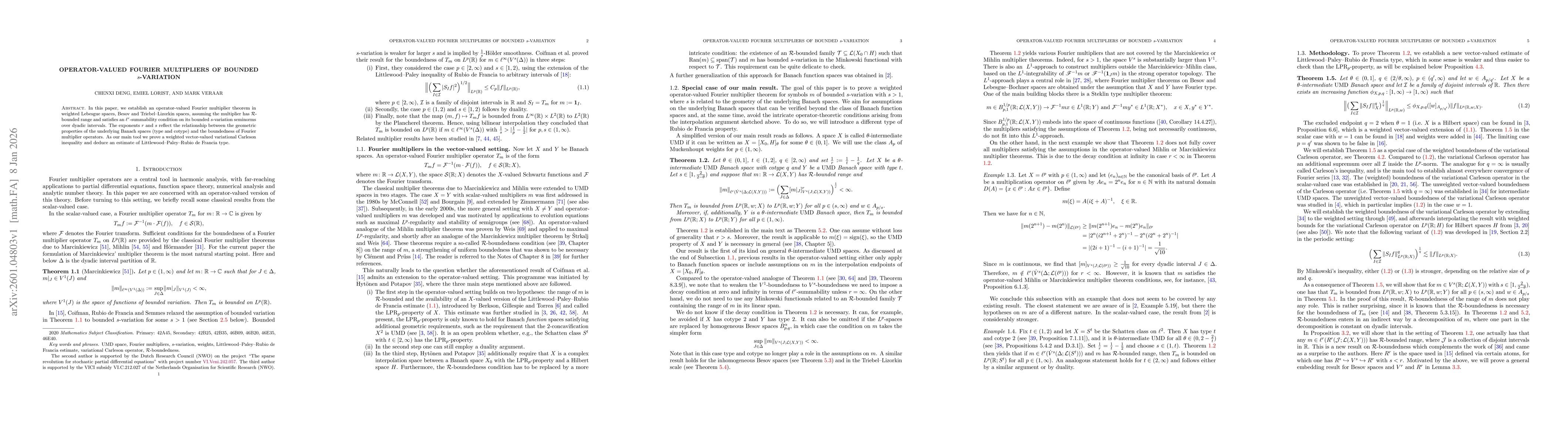 Thumbnail for Operator-valued Fourier multipliers of bounded s-variation