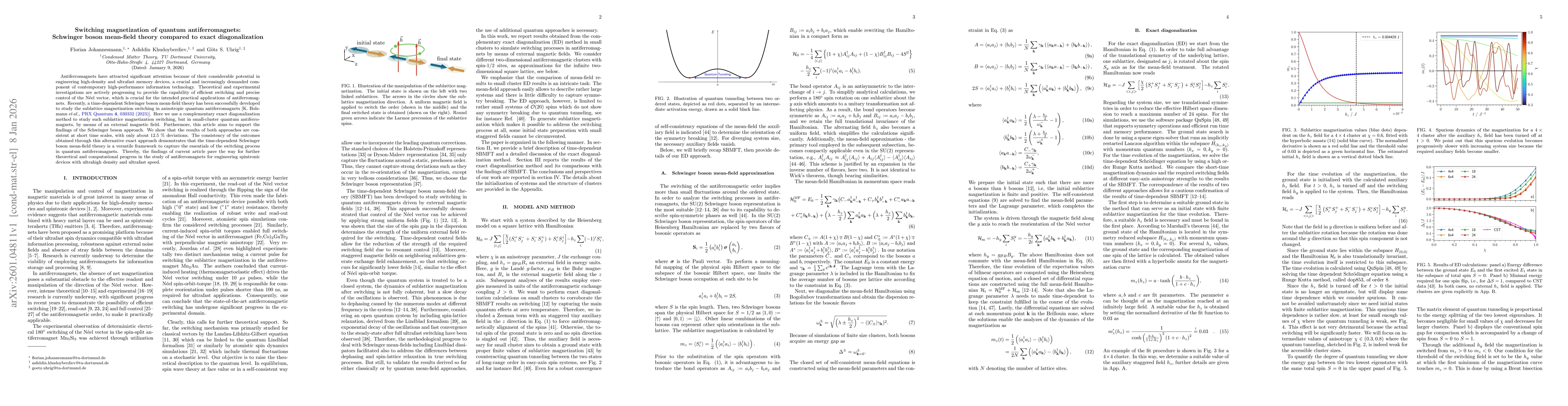 Thumbnail for Switching magnetization of quantum antiferromagnets: Schwinger boson mean-field theory compared to exact diagonalization