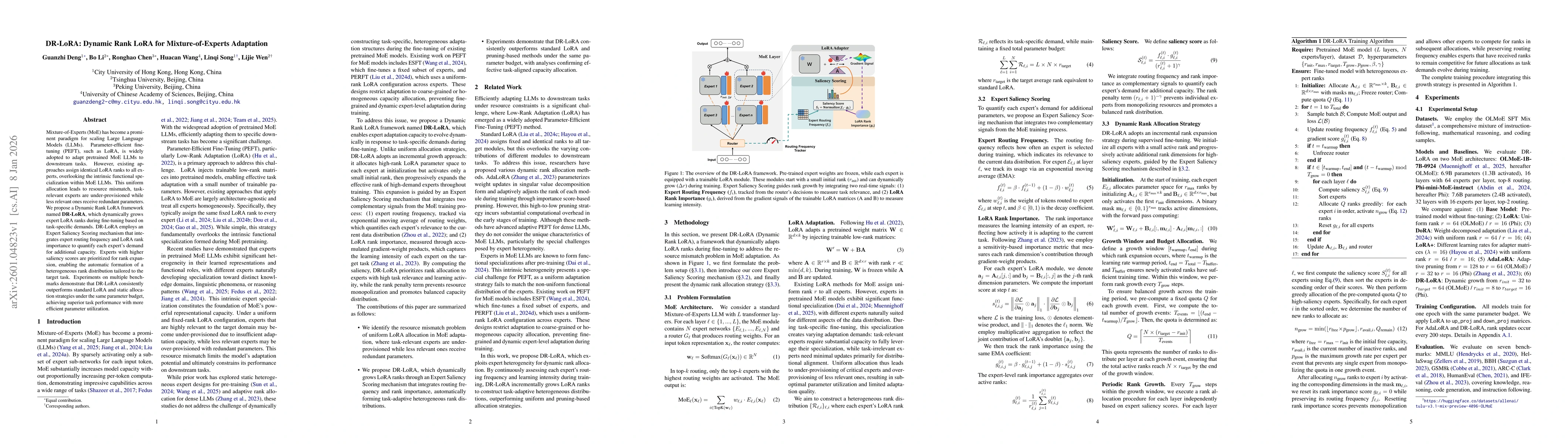 Thumbnail for DR-LoRA: Dynamic Rank LoRA for Mixture-of-Experts Adaptation