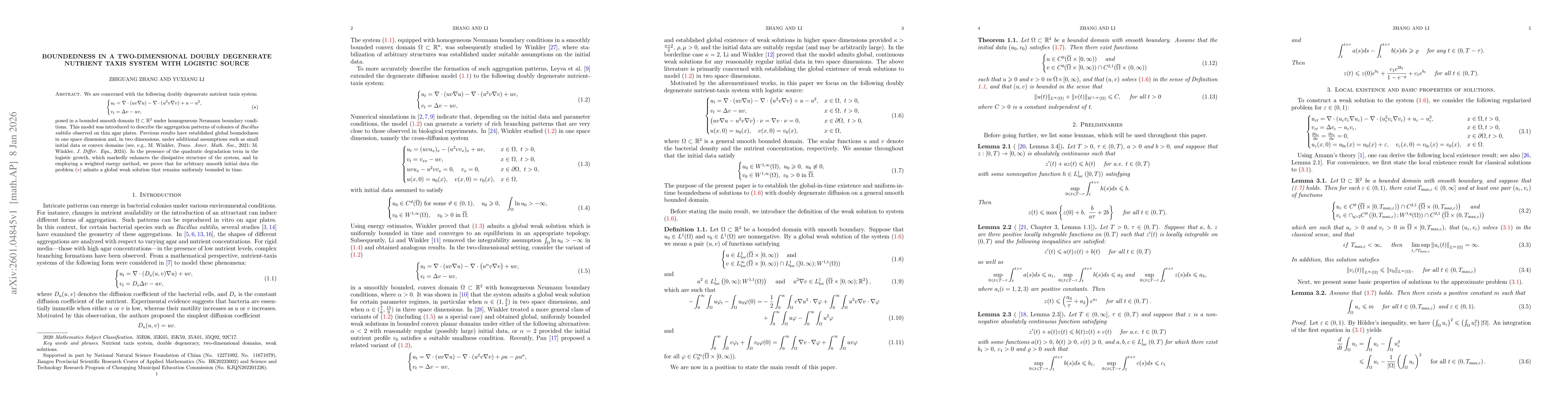 Thumbnail for Boundedness in a two-dimensional doubly degenerate nutrient taxis system with logistic source