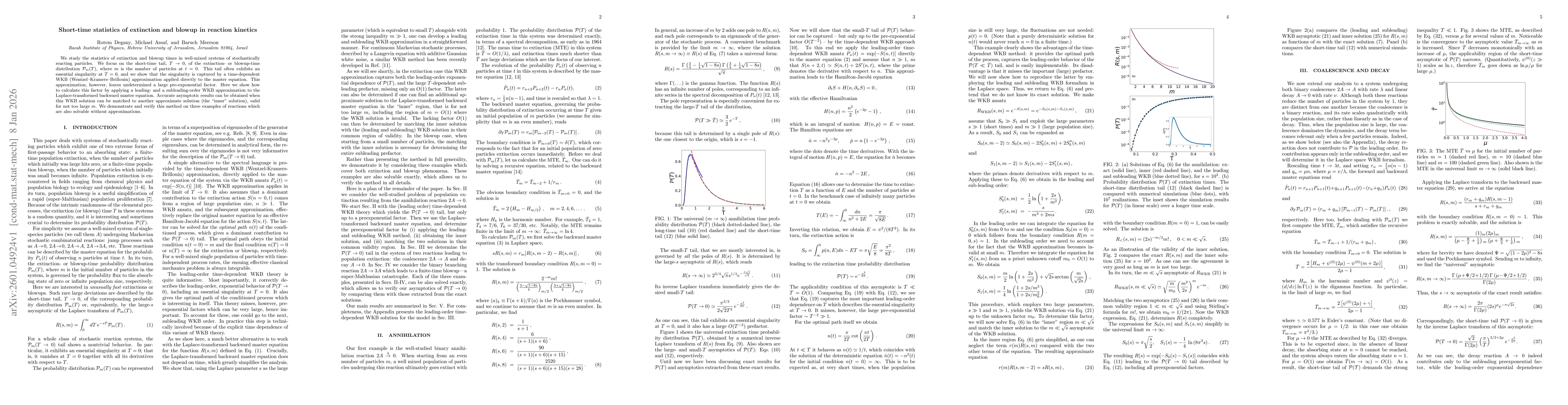 Thumbnail for Short-time statistics of extinction and blowup in reaction kinetics