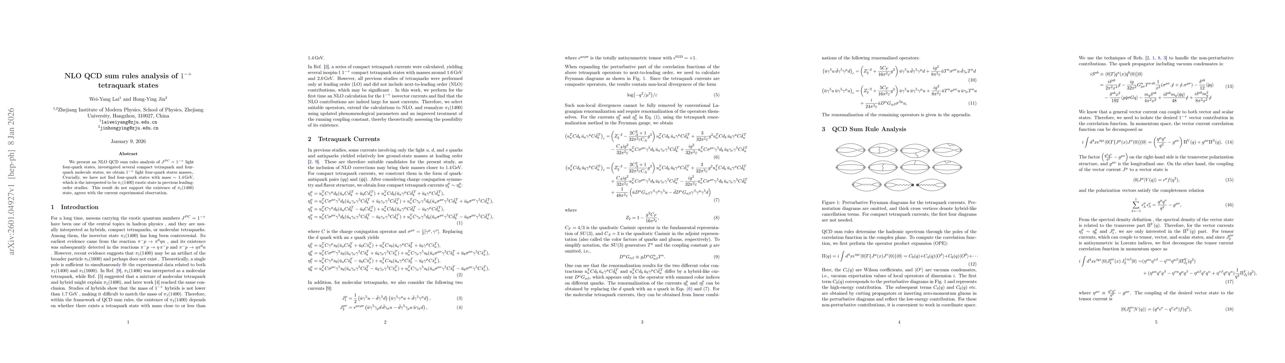 Thumbnail for NLO QCD sum rules analysis of $1^{-+}$ tetraquark states