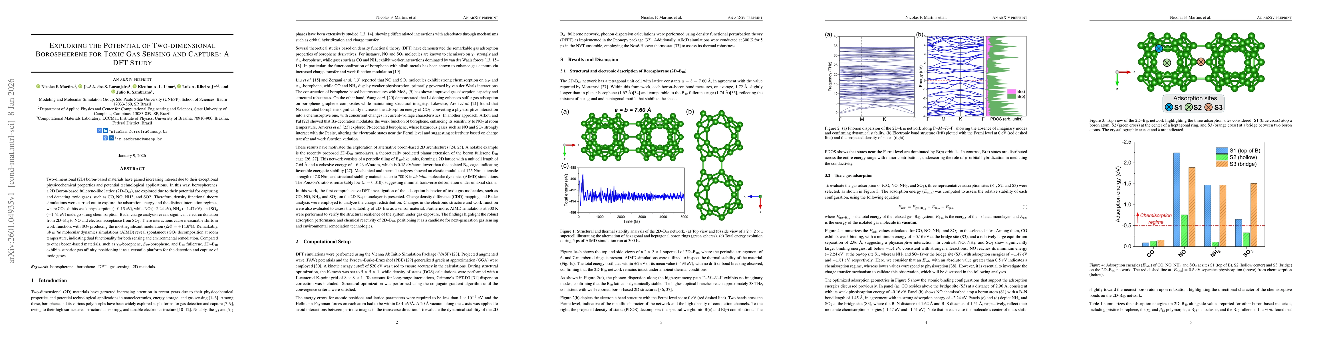 Thumbnail for Exploring the Potential of Two-dimensional Borospherene for Toxic Gas Sensing and Capture: A DFT Study