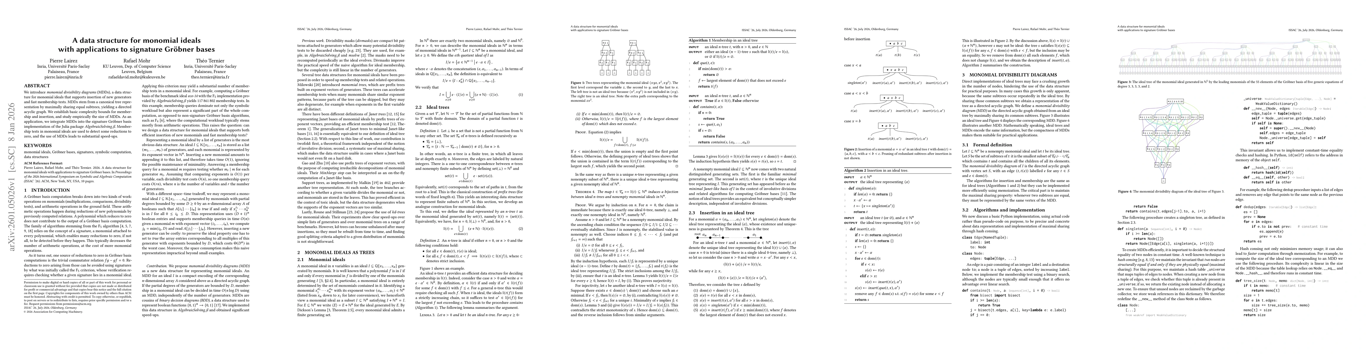 Thumbnail for A data structure for monomial ideals with applications to signature Gröbner bases