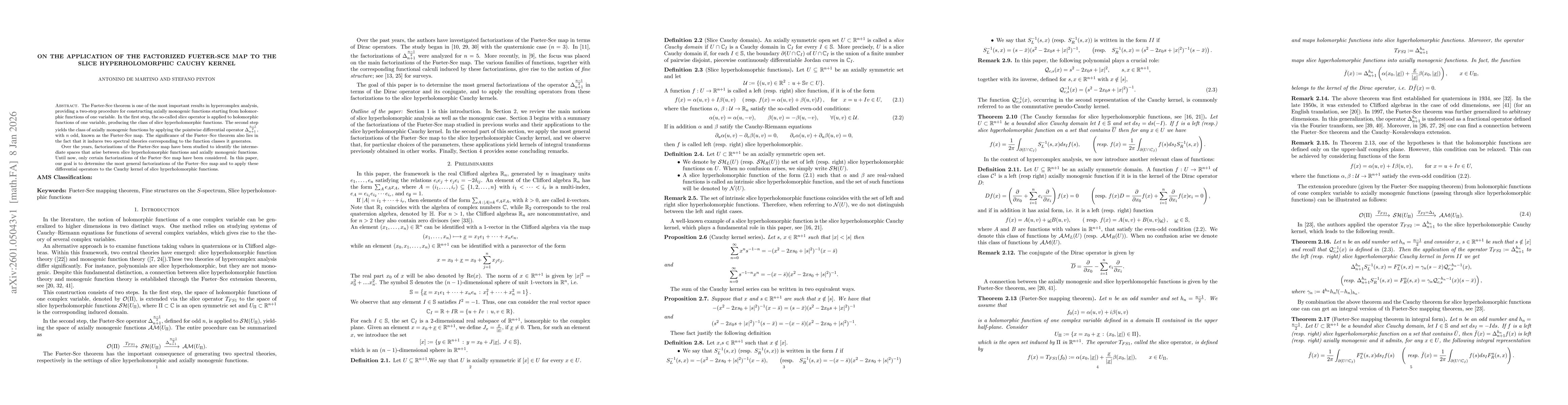 Thumbnail for On the application of the factorized Fueter-Sce map to the slice hyperholomorphic Cauchy kernel