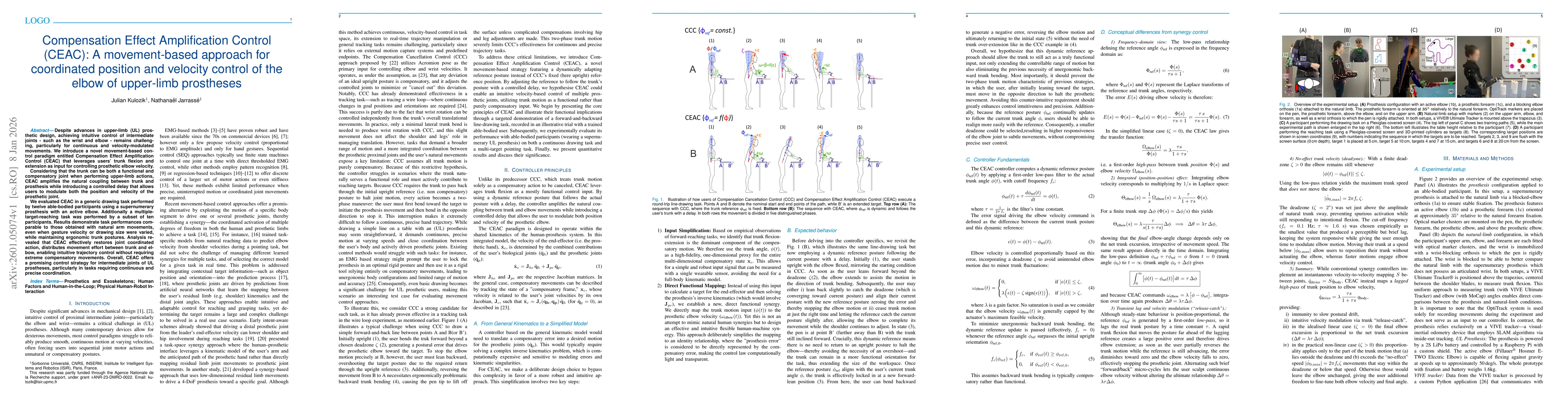 Thumbnail for Compensation Effect Amplification Control (CEAC): A movement-based approach for coordinated position and velocity control of the elbow of upper-limb prostheses
